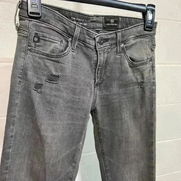 Adriano Goldschmied Women Stevie Capri Jeans 25 Charcoal Slim Straight Low Rise - Picture 4 of 12